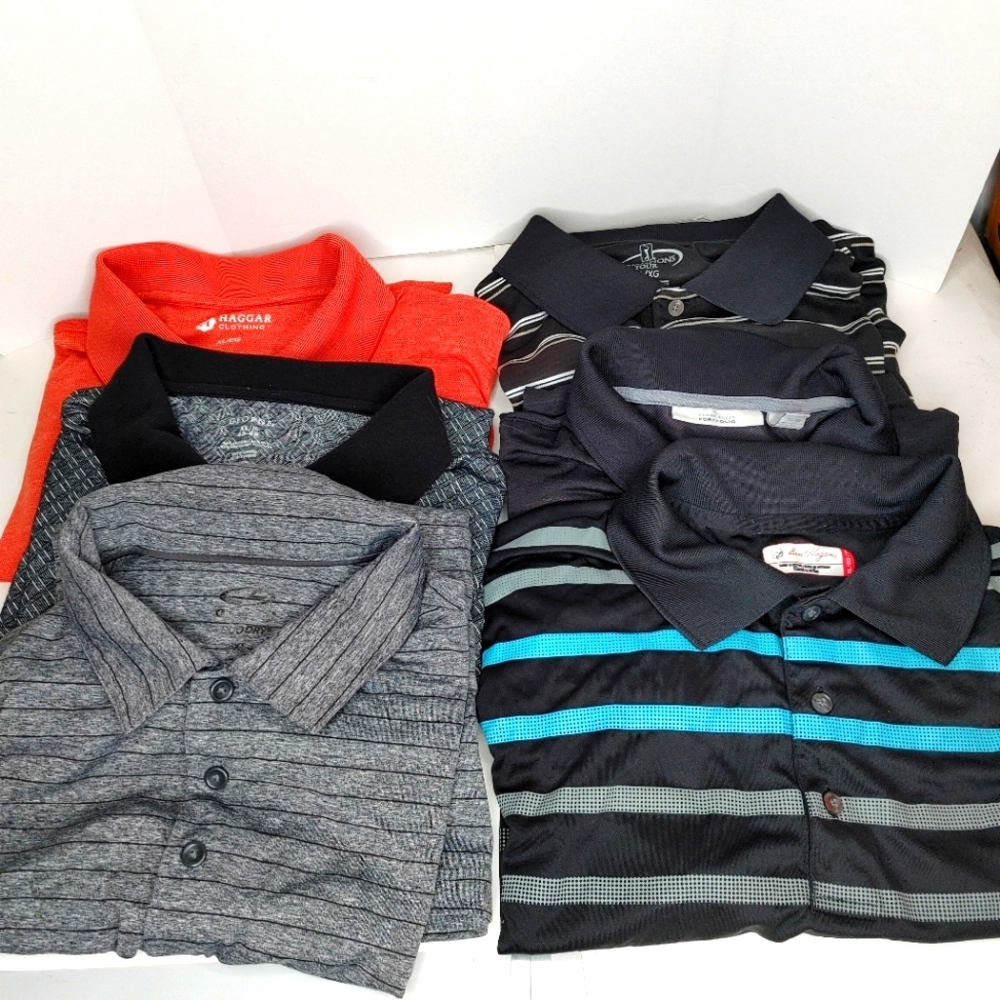 Lot of 6   -   Performance Short Sleeve Polos Men's size XL -  Very Good Condio